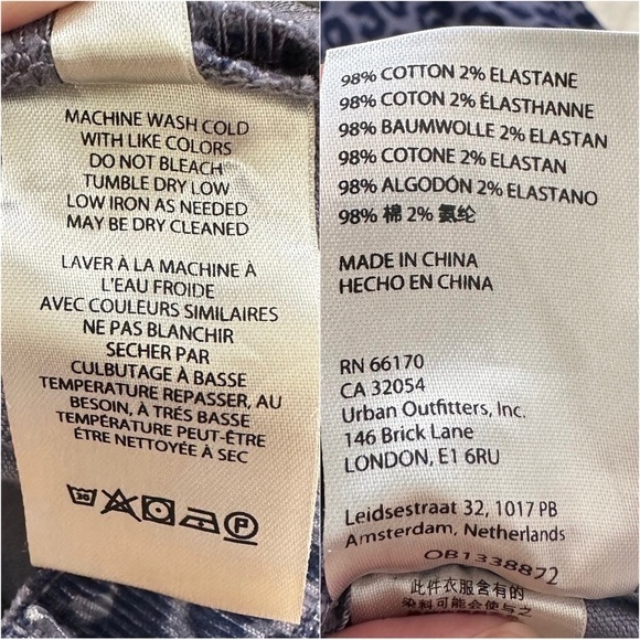 Anthropologie Pilcro Denim Bermuda Shorts Corduroy Animal Print 28 NWT New - Picture 9 of 12